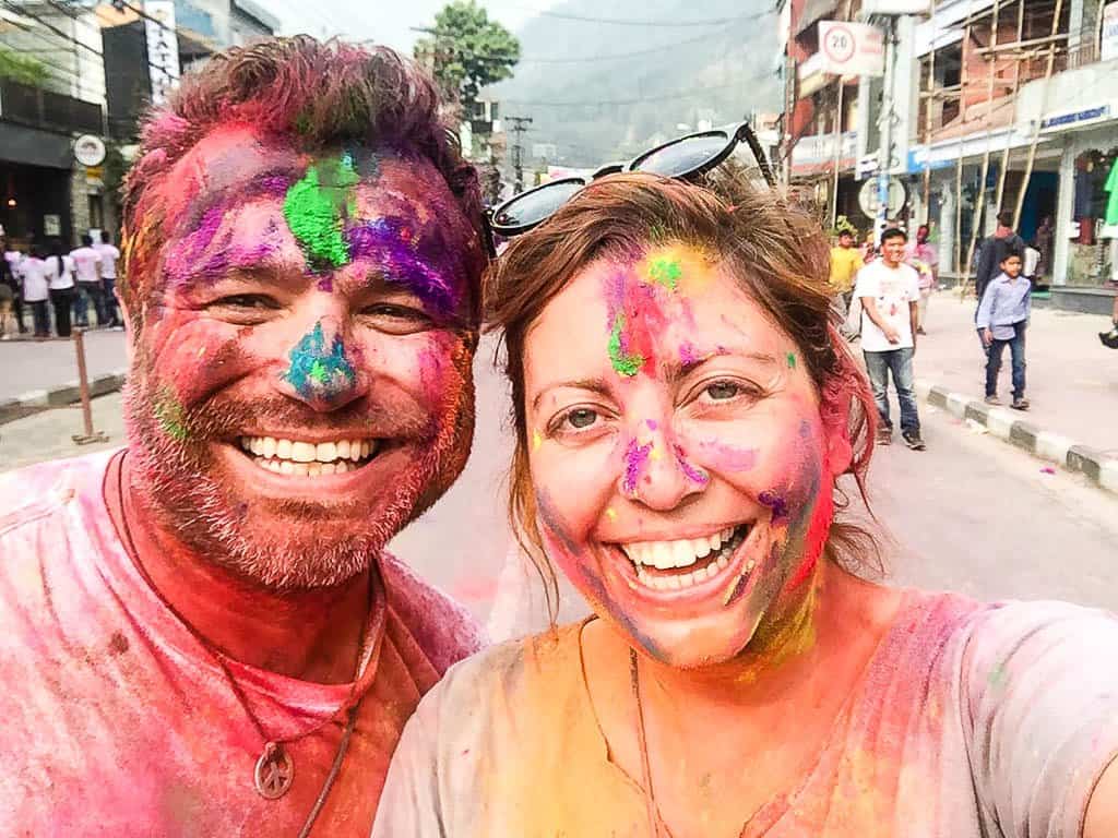 Holi celebrations in Pokhara, Nepal