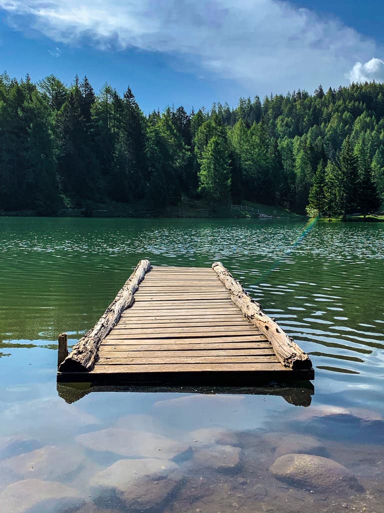 The jetty on lake Tret Trentino