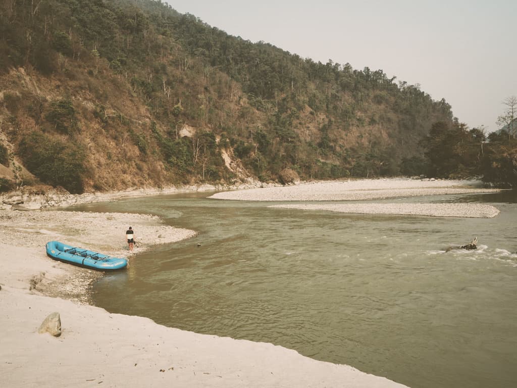 Camping on the seti river, Nepal